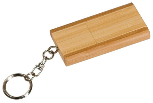 USB Flash Drive with Keychain Bamboo