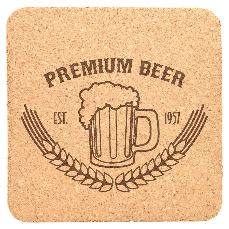 Cork Coasters Square 4"