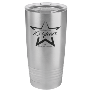 Stainless Steel 20 oz. Polar Camel Ringneck Tumbler with Clear Lid